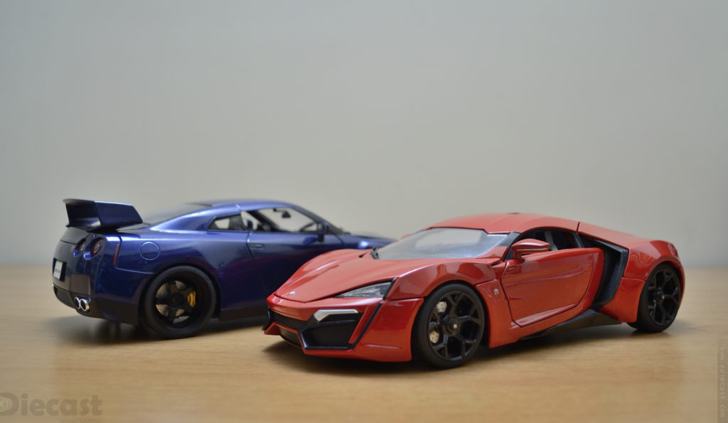 Jada 1:18 Lykan Hypersports vs Nissan GTR