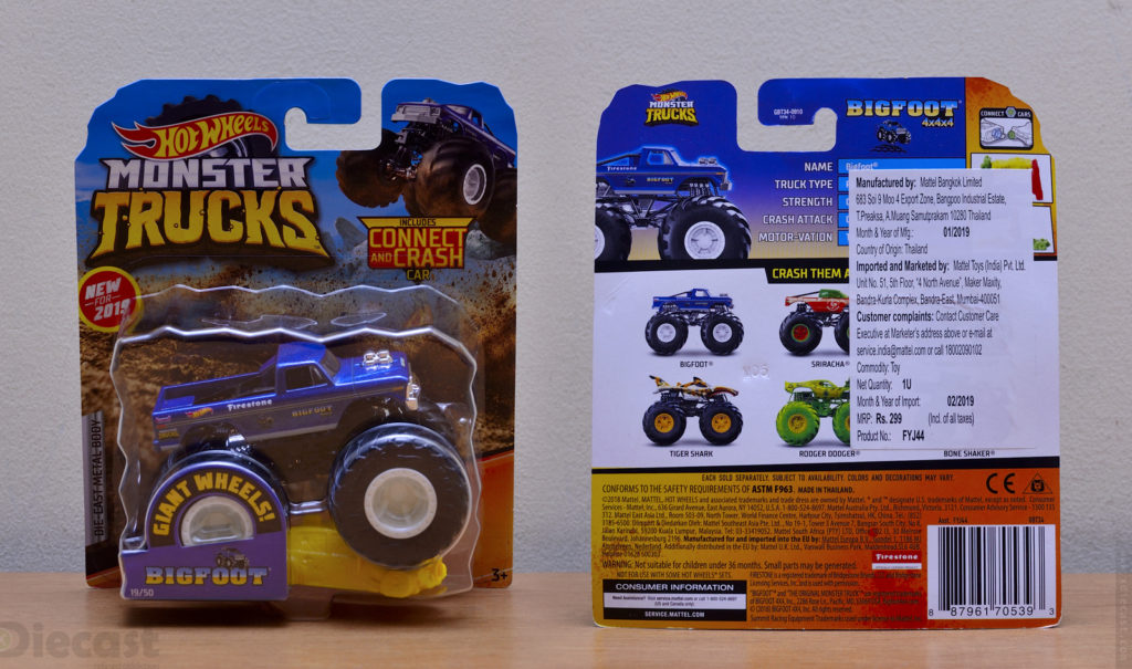 Hot Wheels 1:64 Bigfoot Monster Truck - Packages