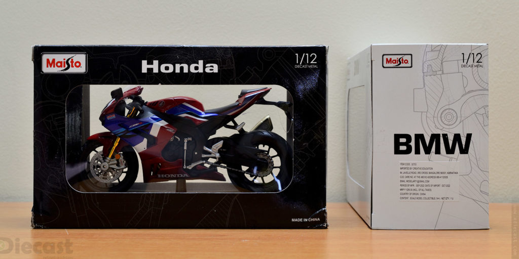 Maisto 1:12 2021 Honda CBR-1000RR Fireblade SP and 2019 BMW R1250 GS - Packages