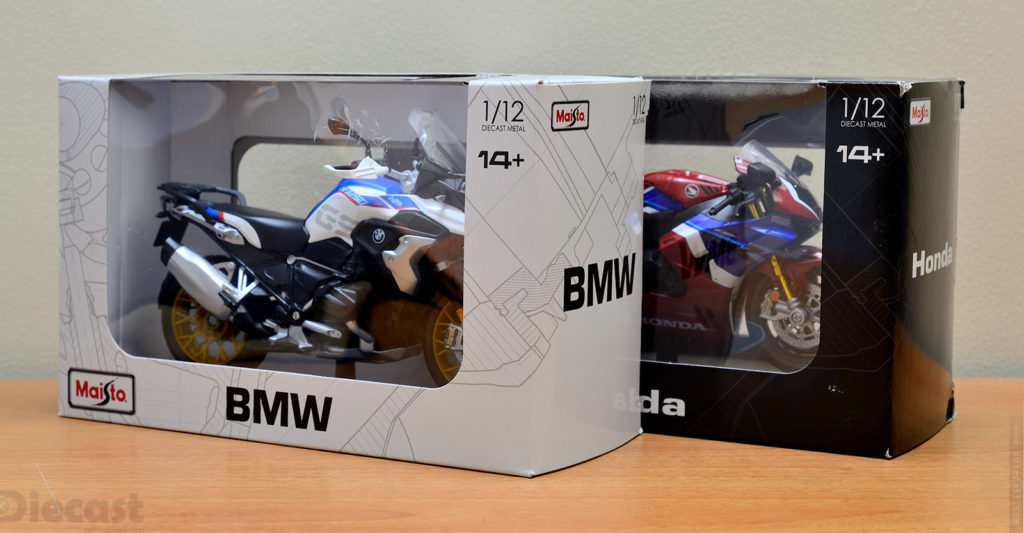 Maisto 1:12 2021 Honda CBR-1000RR Fireblade SP and 2019 BMW R1250 GS - Packages